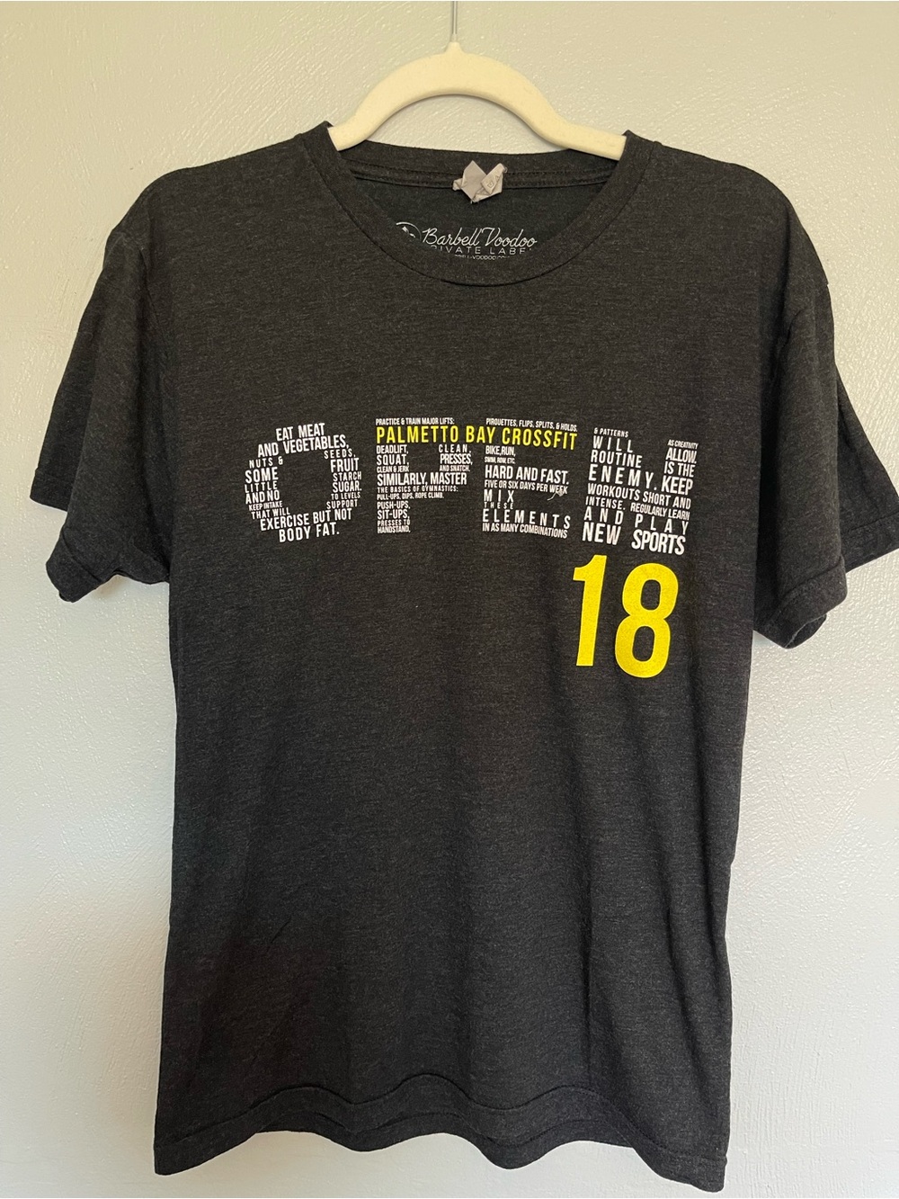 Barbell Voodoo Palmetto Bay CrossFit Athlete 18 Graphic Tee Heather Gray Large